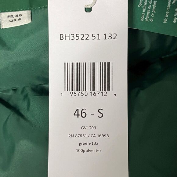 Lacoste Puffer Jacket Mens S Green Quilted Water Repellent *NEEDS REPAIR* BH3522 - Picture 9 of 16